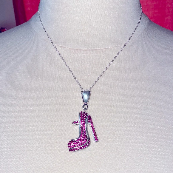 FabulouslyFitted | Bling Rhinestone Shoe Pendant Necklace - Picture 1 of 7